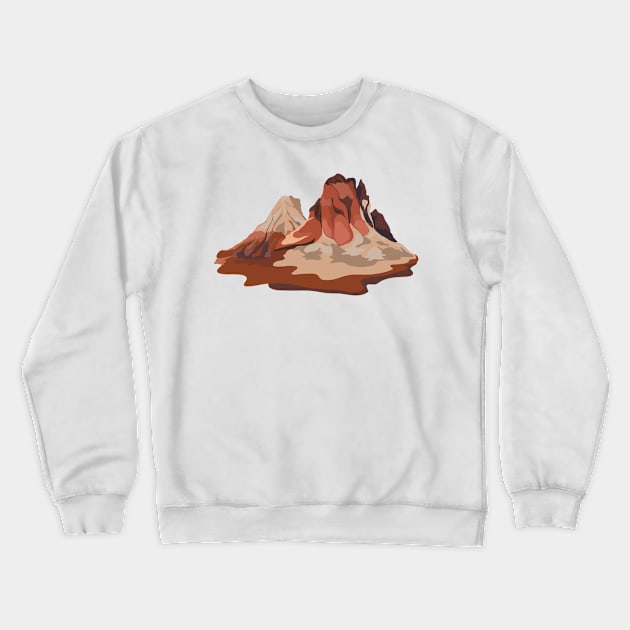 Red Mountains Crewneck Sweatshirt by Mako Design 